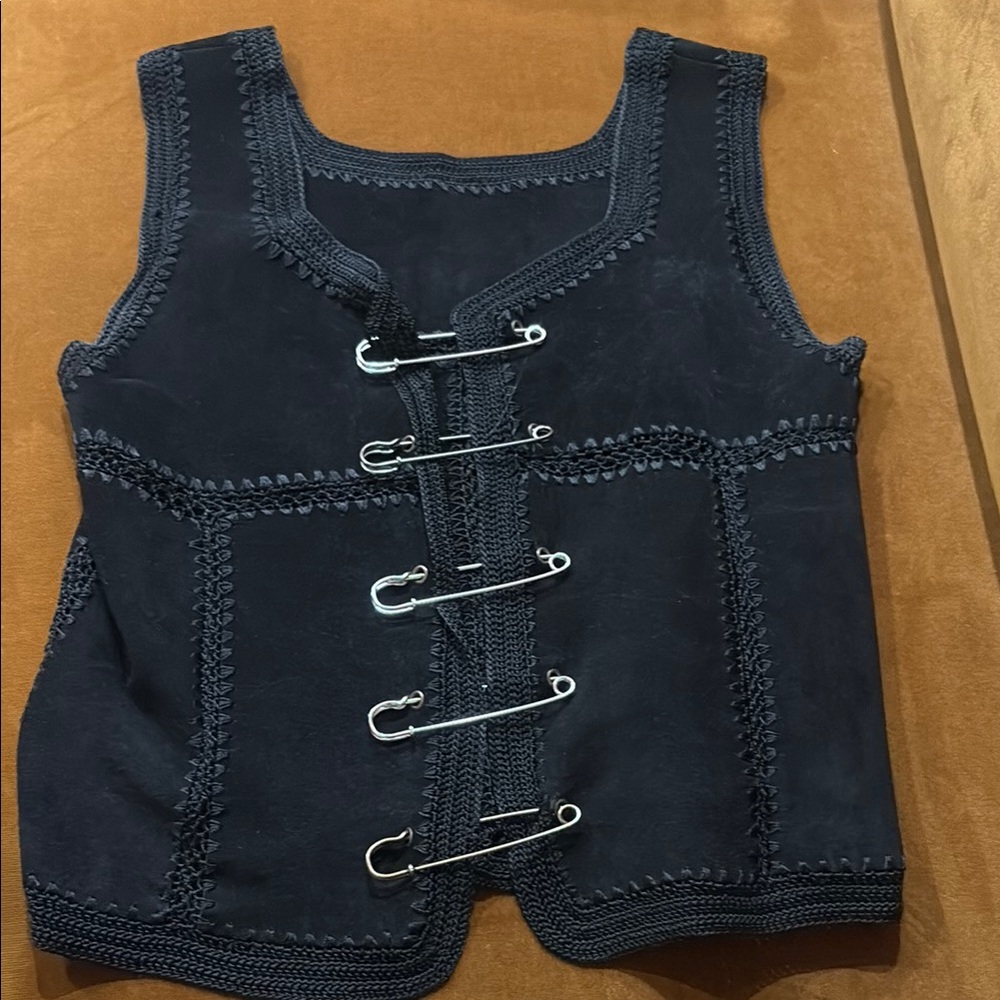 Black Vest with Safety Pin Closure